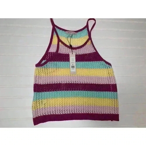 BCBGeneration Halter Sweater Women's Striped Knit Tank Top Small NEW 646 - Picture 3 of 6